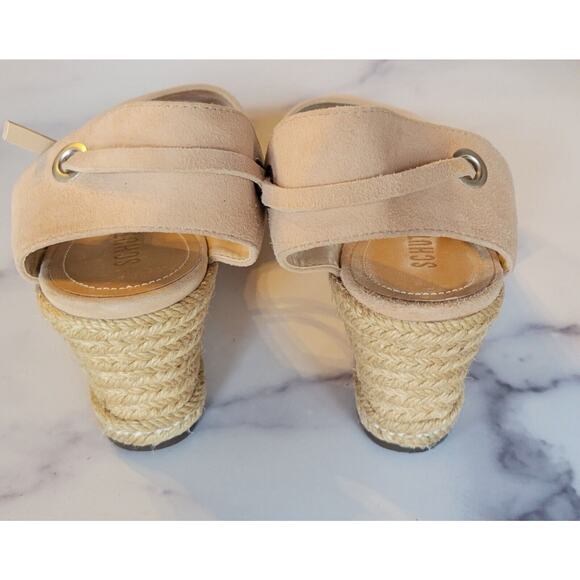 Schutz Womens Wedge Espadrille Heel Platform Sandals Ankle Strap Pink Beige 10 B - Picture 7 of 11